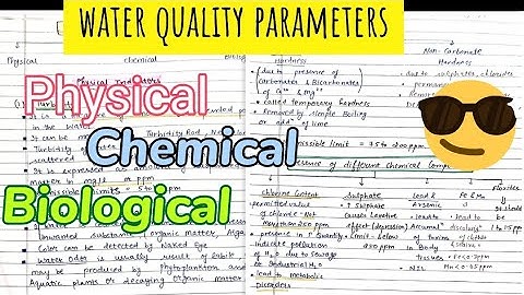 Water Quality Parameters (physical, chemical, biological indicators) 😎😎#notes