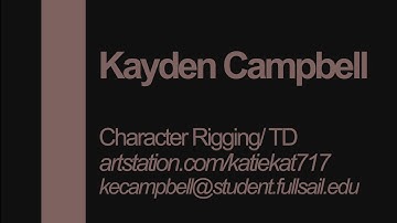 Character Rigging/ TD Demo Reel