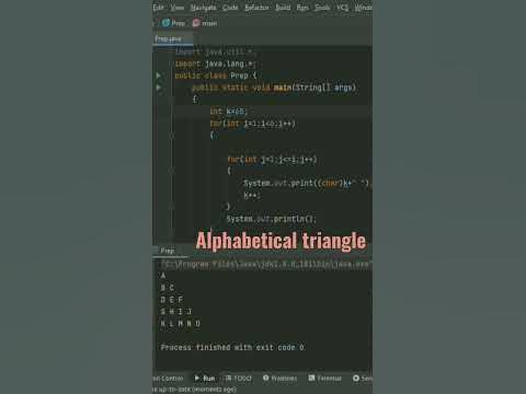 Alphabetical triangle program in java - YouTube