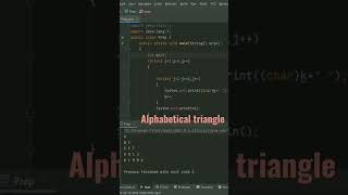 Alphabetical triangle program in java