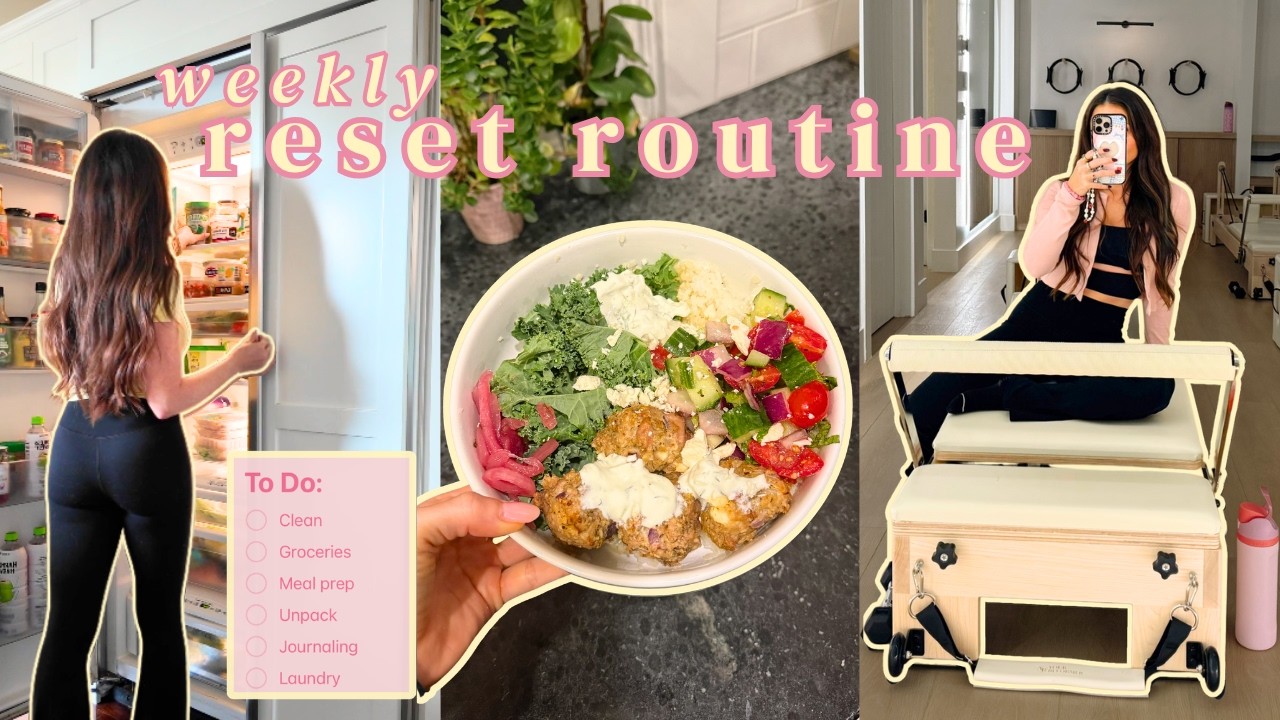 getting back into my routine | weekly reset, grocery haul & meal prep ...