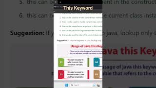 This Keyword in Java by@btechcoadingwala#java #javaforbeginners #javaprogramming #javatutorial