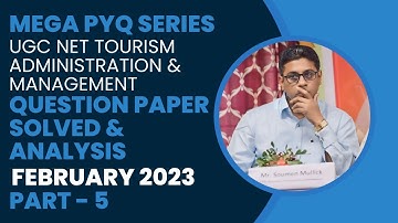 UGC-NET JRF Question Paper Solved & Analysis ( Part - 5 ) : Tourism Policy, Planning & Economics