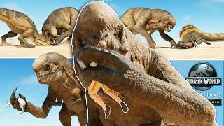 New DISTORTUS REX Grabbing Humans! Animations, Interactions & Battles - Jurassic World Evolution 3