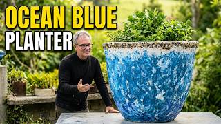 Making an Ocean Blue Cement Fabric Planter!