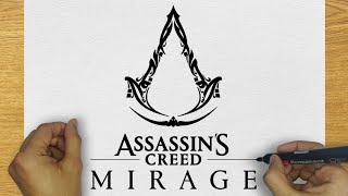 HOW TO DRAW ASSASSIN'S CREED MIRAGE LOGO STEP BY STEP