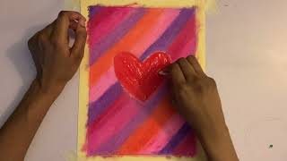 Easy Oil Pastel Drawing for Beginners |Step by Step | Under 6 Minutes | One Big Heart | #27 Resimi