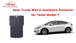 Taptes Tpe Rear Trunk Mat Seatback Protector For Tesla Model Y