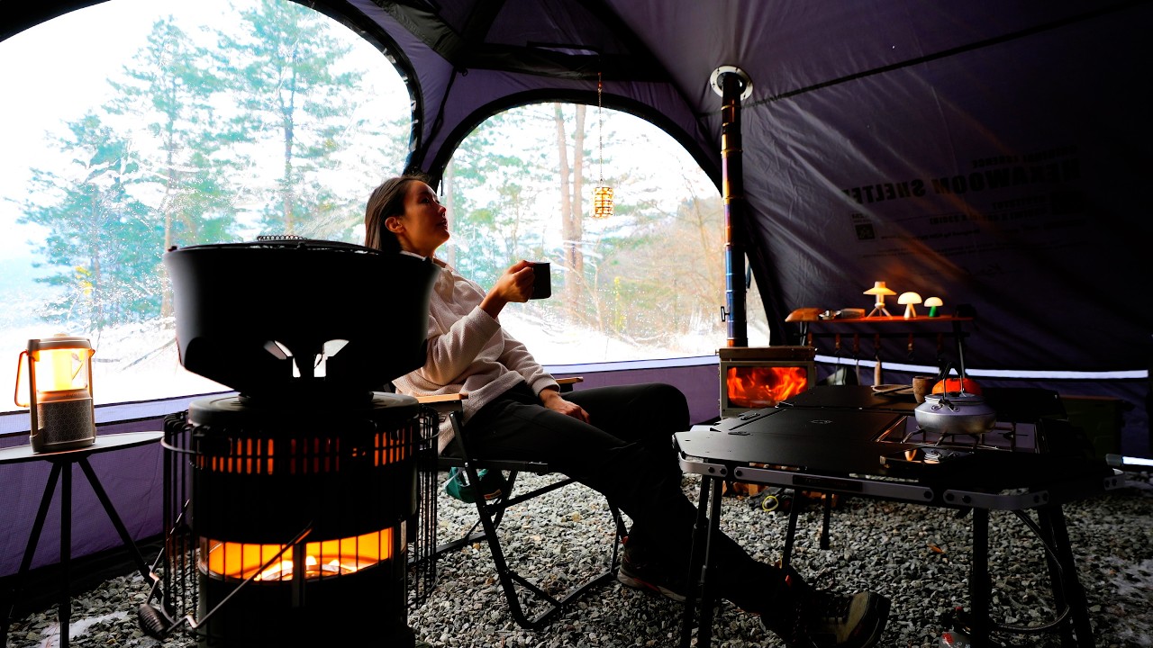 -16°C Одиночный кемпинг. Неожиданный снегопад. Почему я порвал свою новую палатку.