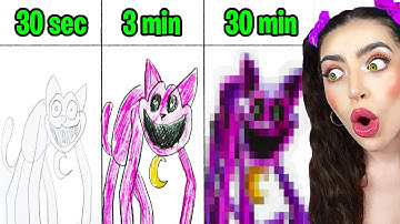 DRAWING CATNAP in 30 SEC, 3 MIN, 30 MIN! (MAKING POPPY PLAYTIME CHAPTER 3 ART!)