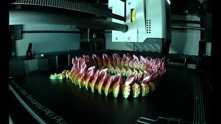 Mesmerizing Time-Lapse of Flexi 3D Printed Imperial Dragons in Rainbow Silk PLA
