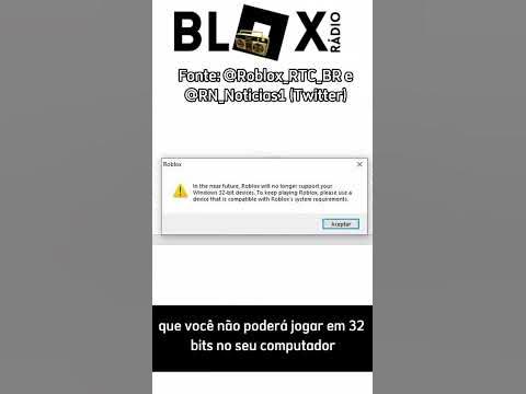 VOCÊ NÃO PODE JOGAR ROBLOX NO PC DE 32-BITS? #vaiprofycaramba #bloxrad