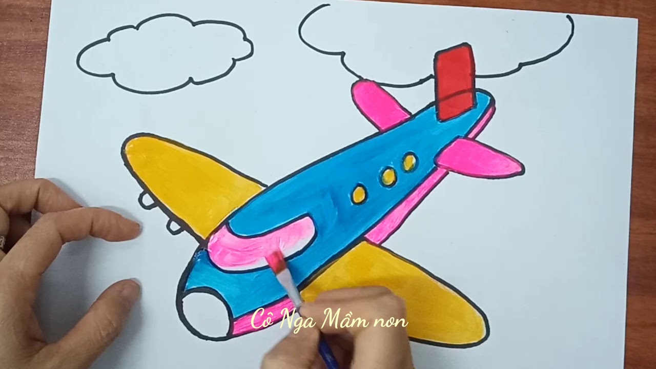 Vẽ Máy Bay/ Hướng Dẫn Bé Vẽ Máy Bay/ How To Draw A Plane - Youtube