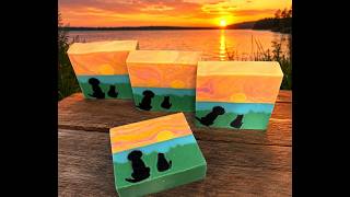 Sunset Friends dog & cat themed cold process soap @Eartherella