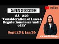 📚 CA Final Audit | ⚖️ SA 250 – Laws &amp; Regulations in Audit 🗂️ QB Discussion | Sept 25 &amp; Jan 26 📅