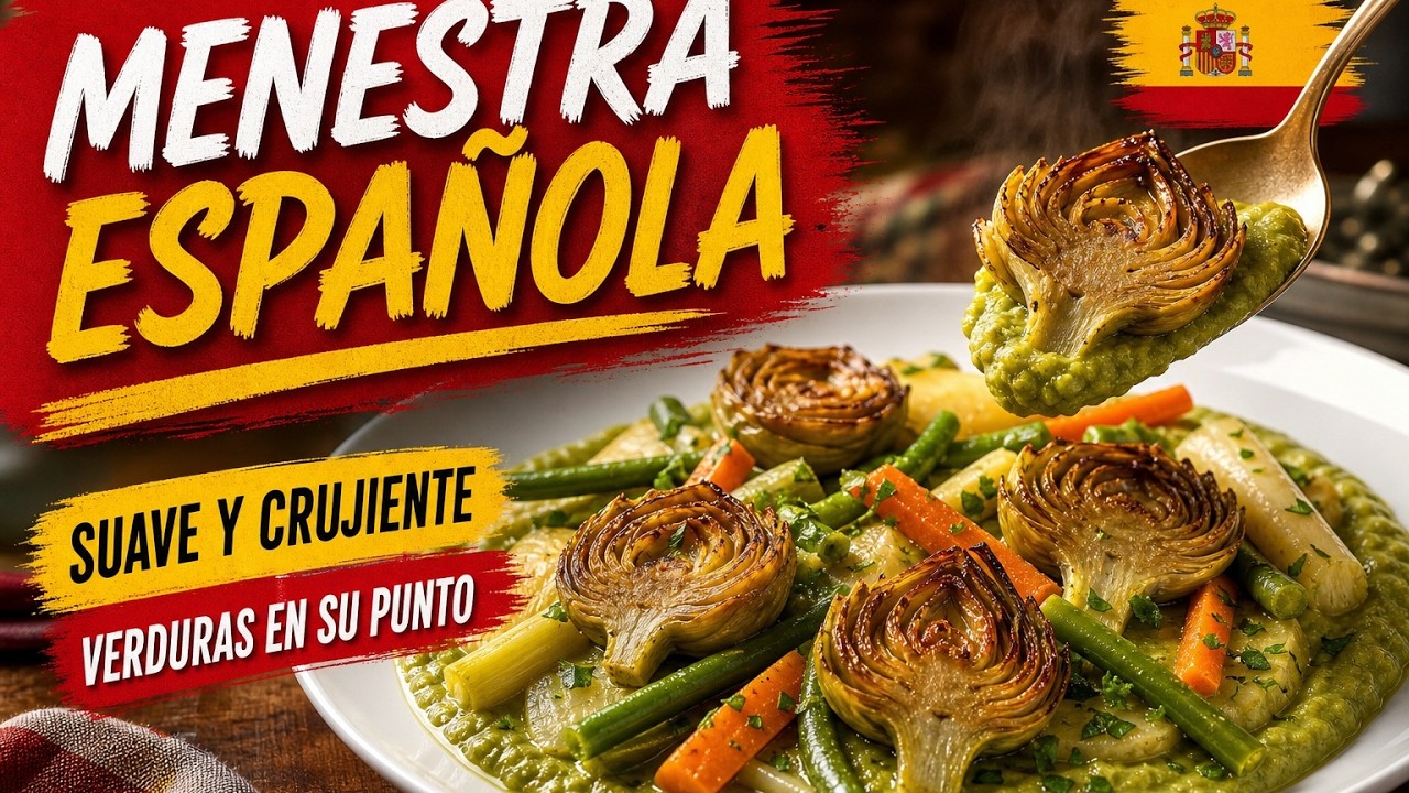 Menestra de verduras en texturas: la auténtica receta de España