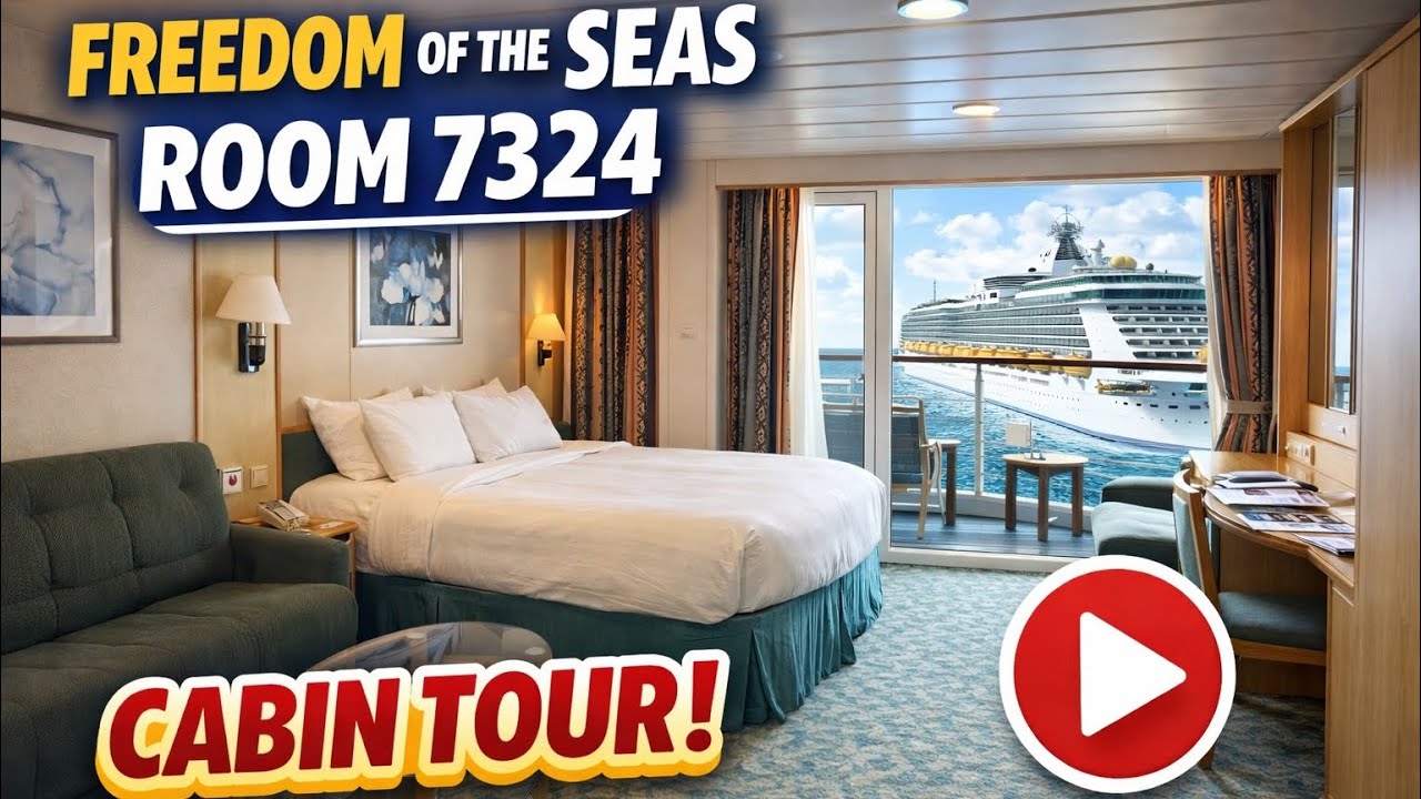 Freedom of the Seas Cabin Tour Room 7324 | Balcony Room Review