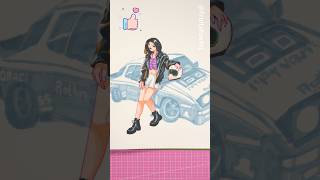 Female anatomy drawing girl driver and her car #art #anime