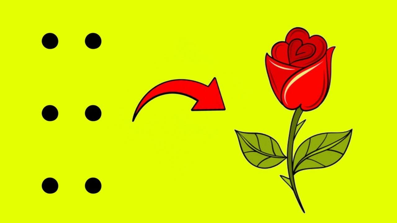 😀How to Draw a Rose Using 9 Dots Step by Step😯 - YouTube