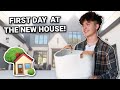 FIRST DAY IN THE NEW HOUSE! Unpacking Vlog! | Brock and Boston