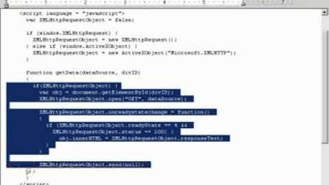Problems creating an XMLHttpRequest Object - Ajax Tutorial