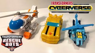 New One Step Transformers! Bumblebee, Blades, and Whirl! Rescue Bots Academy and Cyberverse.