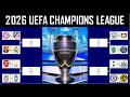 قرعة دور الـ16 دوري أبطال أوروبا 2026
