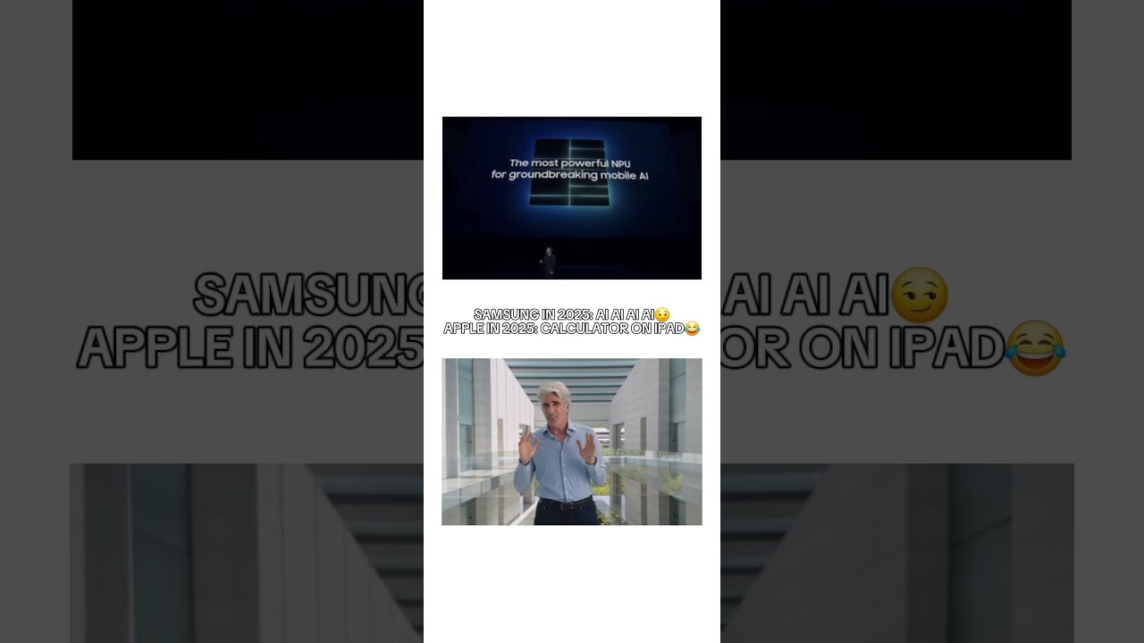 SAMSUNG IN 2025: AI AI AI AI😏 APPLE IN 2025: CALCULATOR ON IPAD😂 