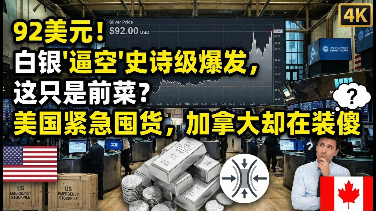 【Boss说加拿大】92美元！白银“逼空”史诗级爆发，这只是前菜？美国紧急囤货，加拿大却在装傻
