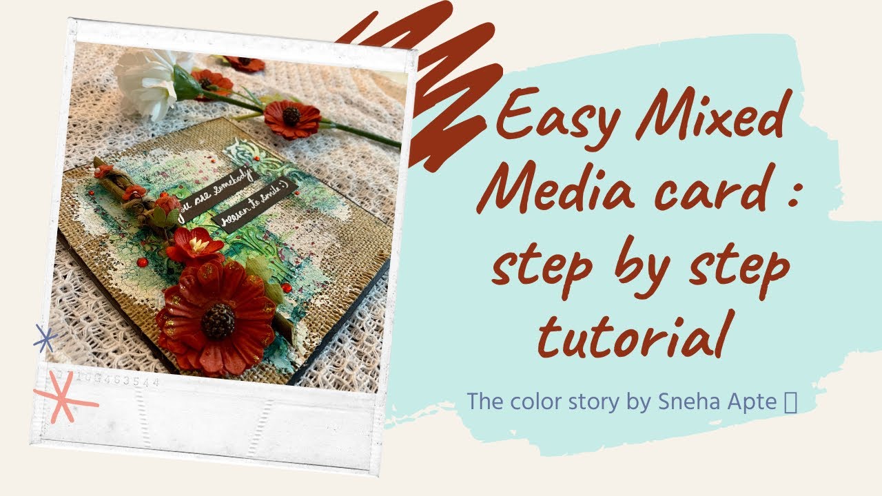 Easy Mixed Media Card : Step by step tutorial - YouTube