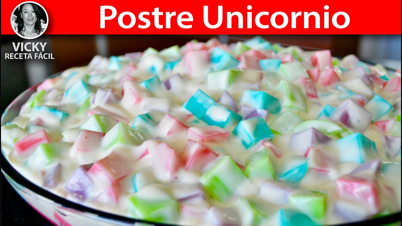 Ensalada de Gelatina Unicornio Postre Unicornio | #VickyRecetaFacil | VICKY RECETA FACIL