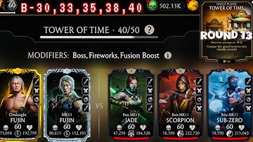 MK11 Fujin Vs Tower of Time Boss Battle 30, 35 & 40 Fight + Reward | Mortal Kombat Mobile