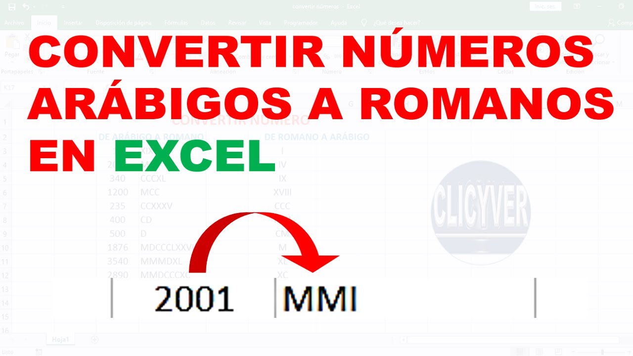 Convertir números arábigos a romanos en Excel - YouTube