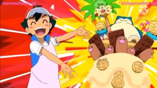 Pokemon Journey Epsode 82 Ash Make Dagtrio Cake!!!