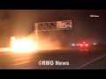 Fiery freeway crash caught on tape in Los Angeles, California.