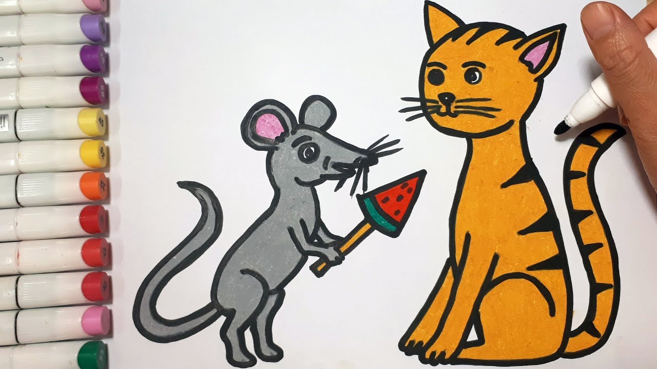 How To Draw Cat And Mouse Draw For Kids Youtube