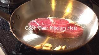 How to Cook a Steak Medium Rare in a Mauviel Copper Frying Pan /ムヴィエールの銅フライパンでステーキをミディアムレアに焼く