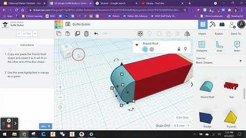 Tinkercad lesson #1 Duffel Button