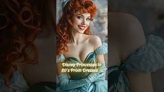 Disney Princesses in 80s Prom Dresses ✨ #ai #shorts #disney
