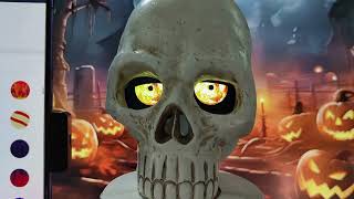 Halloween Electronic Eye Skull - ESP32-C3 Project with App Control GIF Animation Upload
