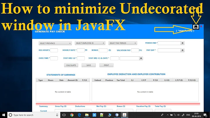 Create Custom Minimize button on Undecorated Window in JavaFX