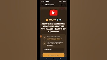dYdX’s Big Comeback: What Sparked This 19% Rally? | Part 4 of 4 | Memefi Youtube Video Code