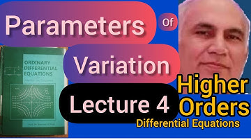 Wronskian Method, Parameters of Variation, Lec 4, Second order Differential equations