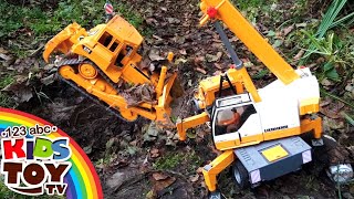 Special Equipment From Bruder Adventures Of An Excavator, Truck Crane And Bulldozer In The Forest