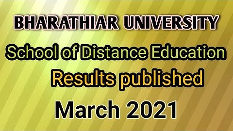 SDE Results March 2021 published