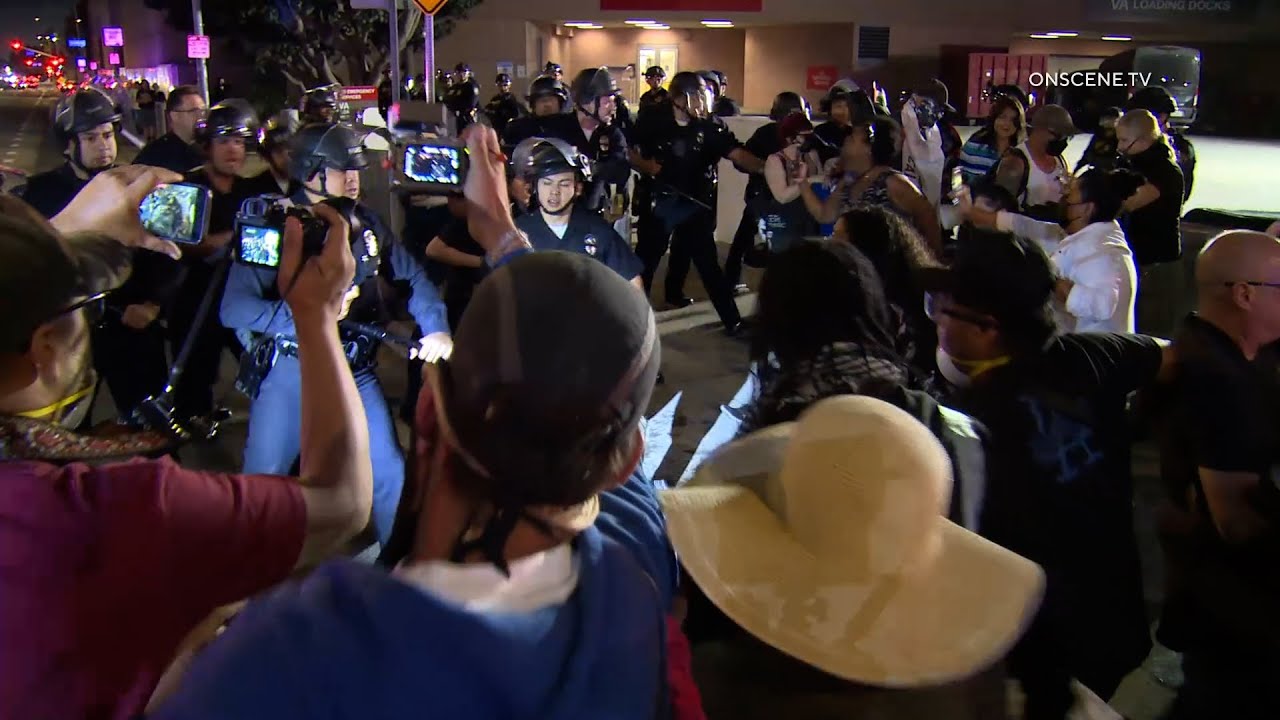Protest At Federal ICE Building Cleared Out & Arrested In DTLA