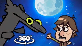 The Ultimate “How To Train Your Dragon” Recap Cartoon Full Story \& Toothless Dancing 360º VR
