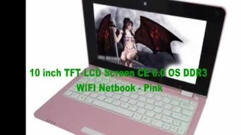 10 inch TFT-LCD Screen CE 6.0 OS DDR3 WIFI Netbook - Pink
