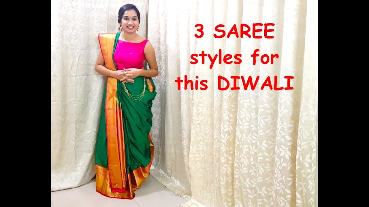 Diwali Silk Saree Draping Style 3 Easy And Trendy Hacks Youtube