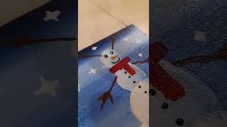 Snowman draw on a canvas #snowman #canvas